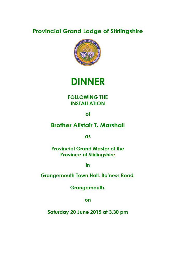 2015 Dinner Programme
