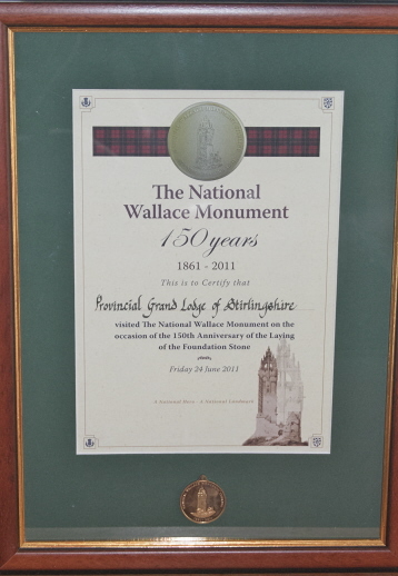 Wallaces Monument 150th Diploma